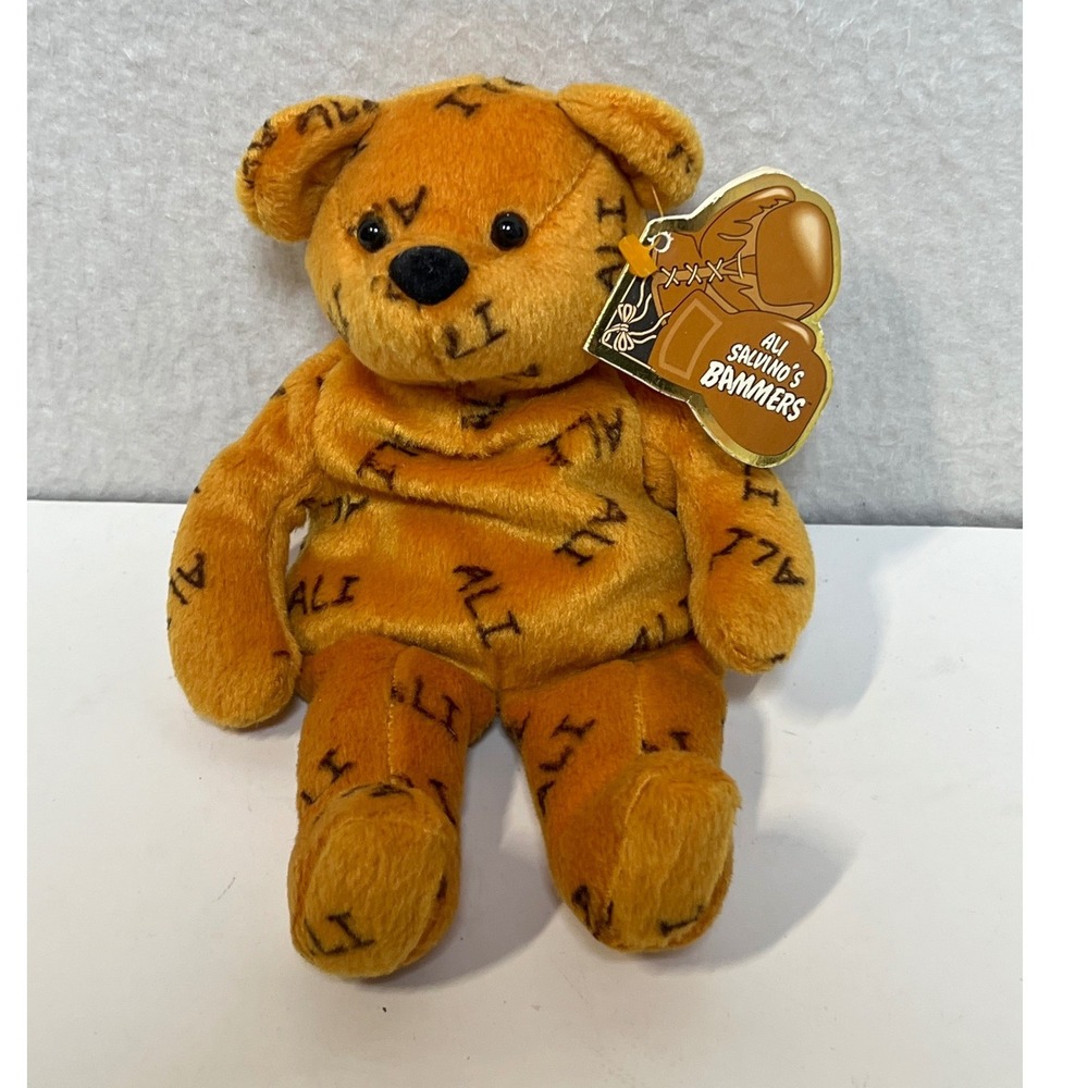 Salvino's Bammers Muhammad Ali Plush Bear Vintage 1999 Boxing Collectible Orange